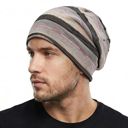 Image of ZLYC Cotton Thin Slouchy Beanie Hat for Men Women Fashion Soft Stretch Knit Skull Cap