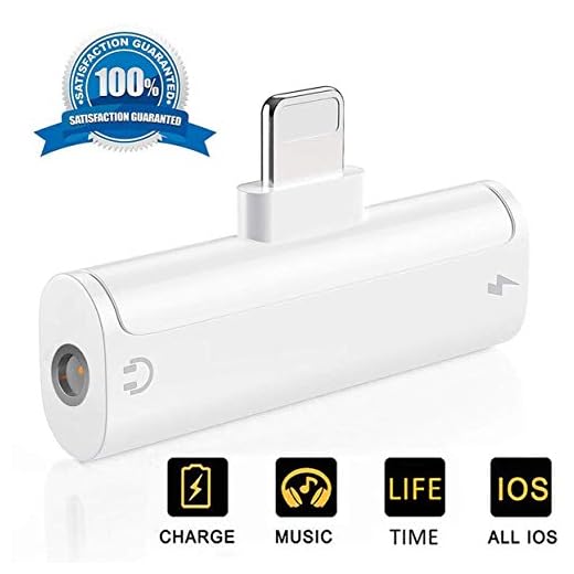Adaptador de Conector de Auriculares para iPhone 7 Audio Splitter Adaptador de Conector Cable 3.5 mm Adaptador de Auriculares para iPhone XS/XR/X/8/8 Plus /7/7 Plus para Todos los Modelos de iOS