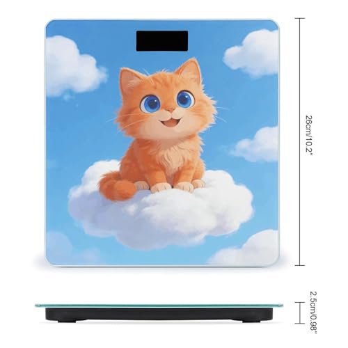 Cartoon Cat Orange Báscula Digital para Baño miniatura 2