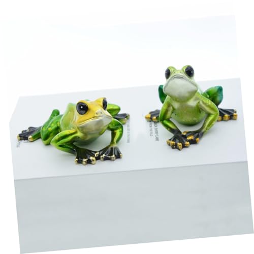 Statue de Grenouille pour Jardin et Pot de Fleurs Finition Résine Résistante Intempéries