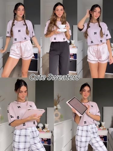 Image of Zeagoo Womens Short Sleeve Sweaters Tops Knit Crewneck Loose Lightweight Summer Pullover Blouse Basic Casual Work Shirt