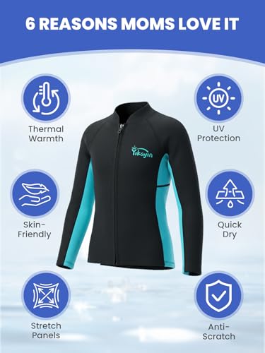 Chaqueta térmica para niños en neopreno 2mm, talla 4, marca Yikayin miniatura 7
