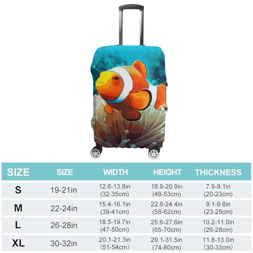 Clown Fish Luggage Covers Tsa Approved Suitcase Cover Elastic Washable Luggage Sleeve Carry on Cover Protector Anti-Scratch Suitcase Protector Fits 19-30 Inch Case(XL)2