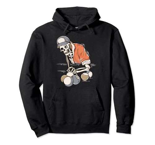 Skeleton Billiard 8 Ball Pool Player Cue Sport Snooker Lover Pullover Hoodie
