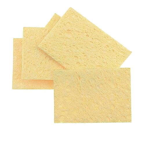 Generic 10Pcs High Temperature Resistant Sponge Electric Iron Tip Cleaning Sponge Rectangular 3.5cm*5cm, Silver