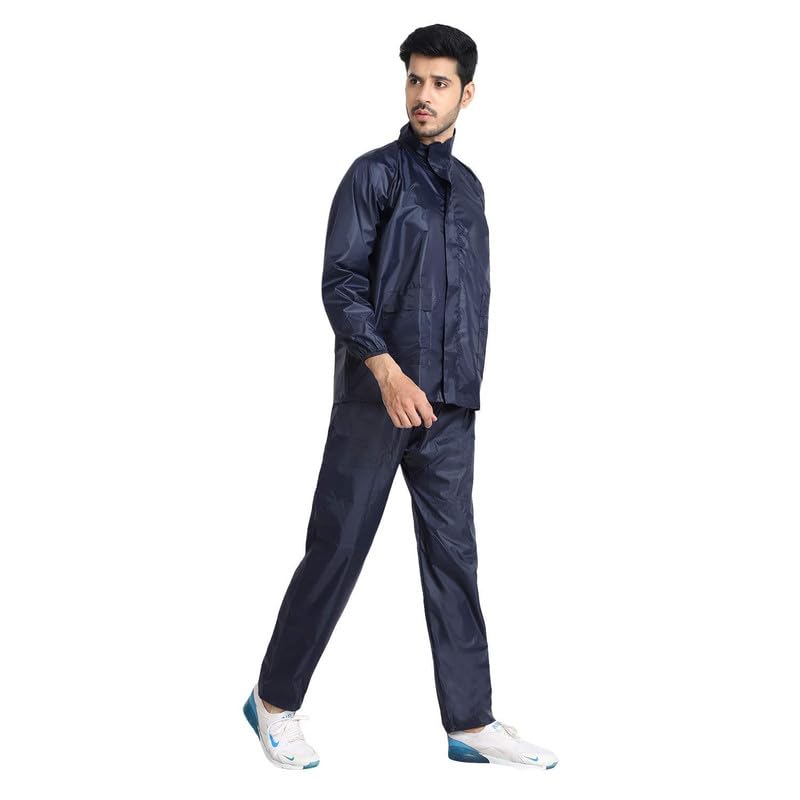 w+ Women's Bike/Scooter Water Proof Rainsuit with Bag (Navy Blue)-picture-37