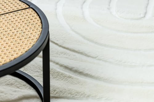 Tapis moderne blanc gaufré haut de gamme rugsx Curvy Arches 140x190