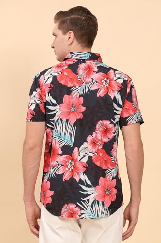 Image of Mens Printed Casual Shirts Short Sleeves Button Down Tropical Shirts