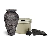 Aquascape Stacked Slate Urn Fountain Kit with Pump and Basin, 32 Inches Tall | 58064