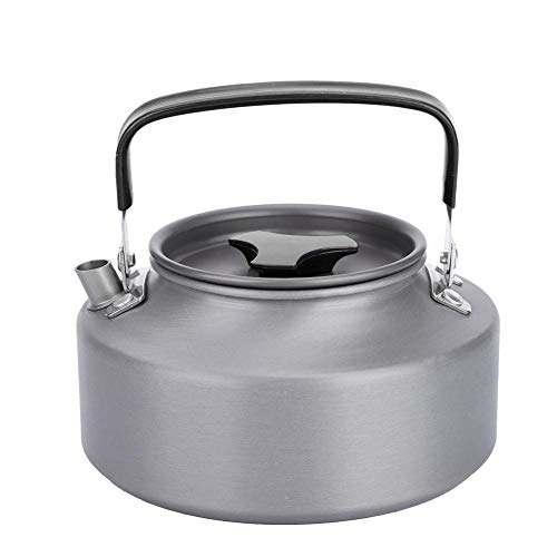 Dilwe Camping Kettle, 1.1L Portable Camping Coffee Tea Pot Outdoor Hiking Kettle for Outdoor Hiking Kitchen Use (Black)