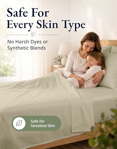 Lane Linen 100% Organic Cotton Twin Fitted Sheet & Pillowcase - Linen - image 8