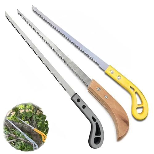 FAINCA 3 Pièces Portative Jardin Scie a Bois, Conception Ergonomique, Fort et Pointu Scie à Bois, Multifonctionnel Scie Elagage, Scie à Bois Manuelle, pour Jardinage et Coupe du Bois