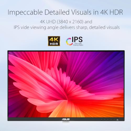 Image of ASUS ProArt 27 inch 4K UHD Monitor, IPS Panel, HDR10, 100% sRGB /Rec.709, ΔE < 2, Calman Verified, USB-C 65W Power Delivery, HDMI /DisplayPort /USB Hub, Eye Care Technology, Ergonomic Stand