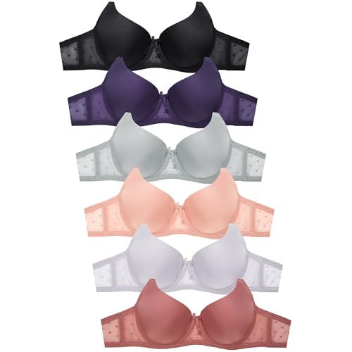 Image of Mamia Women's Basic Plain Bras, Pack of 6