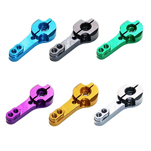 Pastall 6PCS 25T Aluminum Servo Horns M3 Threads Metal Steering Arm for RC
