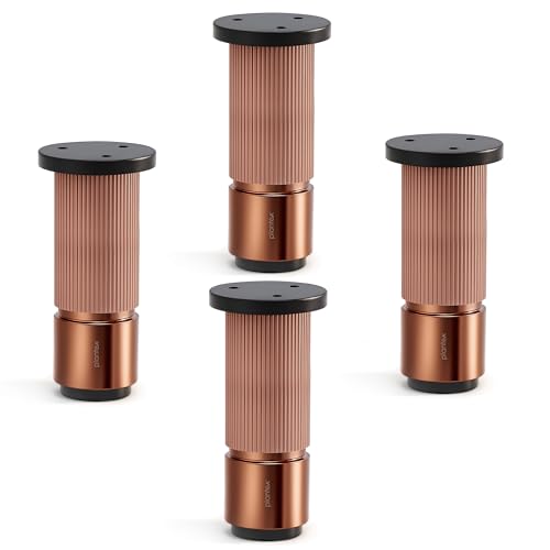 Image of Plantex 4 Inch Sofa Leg for Bed Furniture /Aluminium Sofa Leg for Table /Support Legs /Furniture Leg - Pair of 2 (4 Piece) (DTS-77,Rose Gold)