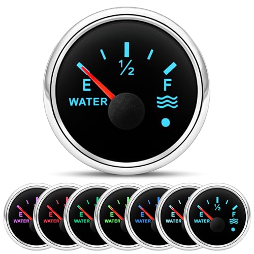 Medidor de nivel de agua de 52 mm con retroiluminación de 7 colores