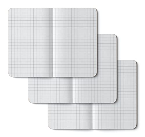 Image of Twigs Eco Books Small Pocket Notebook Pack - 3.5 x 5.5-48 Page Graph Paper Mini Notebook Made with FSC-Certified Recycled Paper - 80# Kraft Paper Cover, 60# Interior Pages - Kraft Paper Notebook