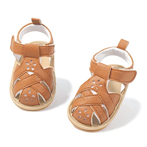 Image of Babelvit Infant Baby Girl Boy Sandals Comfort Premium Summer Outdoor Casual Beach Shoes with Flower Bowknot Anti Slip Rubber Sole Newborn Toddler Prewalker First Walking Shoes