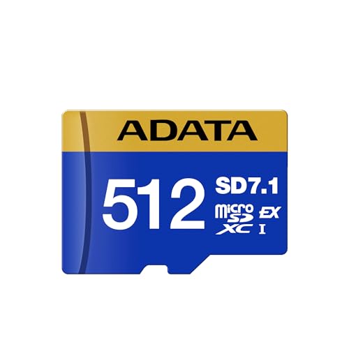 ADATA 512GB Premier Extreme microSDXC SD7.1 Express Card for Nintendo Switch 2, PCIe Gen3 x1 / U3 / C10 / V30, Up to 800/700 MB/s, 4K Video Recording, Compatible w/ASUS ROG Ally (UD512GEX3L1-C)