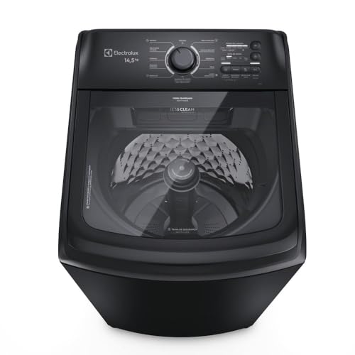 Máquina de Lavar Electrolux 14,5kg Preta Efficient Cesto Inox Jet&Clean e Filtro Fiapos 220v LEP15