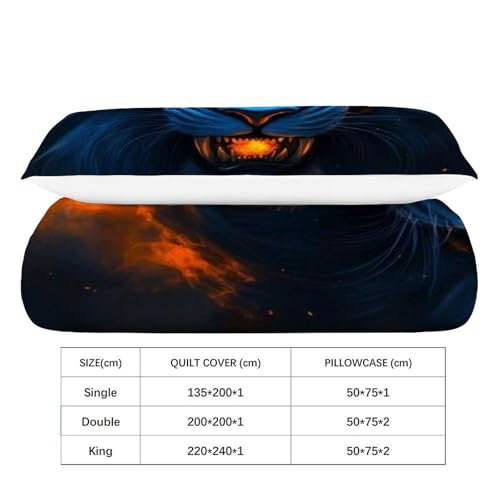 Housse de couette single 135x200 microfibre animaux imprimé 3D