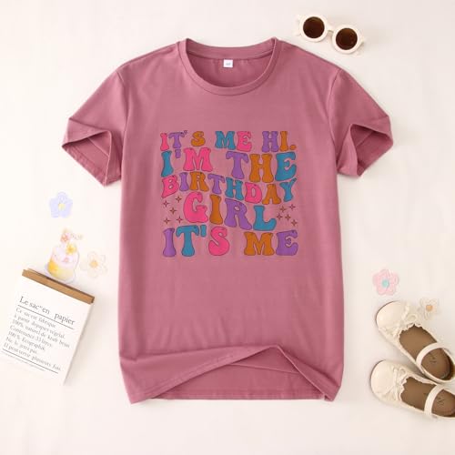 Image of Its Me Hi Im The Birthday Girl Its Me Birthday Girl Shirt Kids Bday Party Tshirt Short Sleeve Summer Outfit 6-12Y
