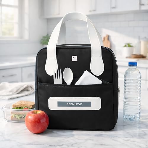 Image of NFI essentials Insulated Lunch Bag for Men Women Large Tiffin Carry Bag Travel Lunch Box Organizer for Office, School, College, Leak-Proof Lunch Cooler Bag