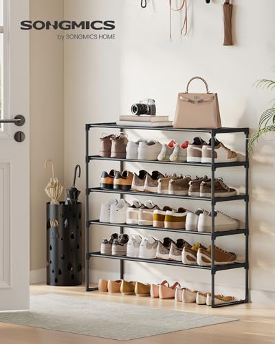 Image of SONGMICS Shoe Rack, 5-Tier Shoe Organizer, Metal Storage Shelf