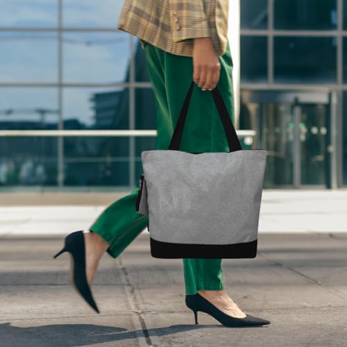 Image of NGIL Medium Top Zipper Closure Canvas Tote Bag with Attached Matching Coin Purse For Moms and Nurses