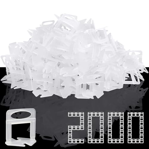 DGSL Tile Leveling System, 2000-Piece 1/8' Tile Spacers Clips Tile Tools, Tile Installation Tools for Professional Ceramic Tile and Stone Installation