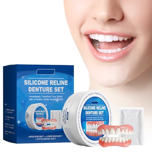 Denture Silicone Reline Kit, juego de dentaduras postizas de silicona, juego de dentaduras postizas, juego de dentaduras postizas de silicona, juego para dentaduras superiores e inferiores