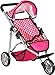 Fash N Kolor - Baby Doll Stroller with Adjustable Canopy & Toy Storage Basket - Foldable Baby Stroller for Pretend Play - Denim Pink,