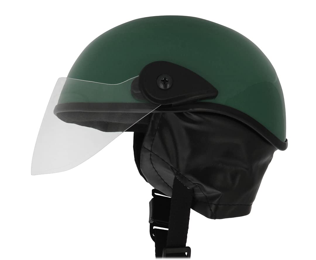 Western Era Stylish Half Face Helmet for Kids || Baby Safety and Comfort || (3-12 Years) (Green Glossy)