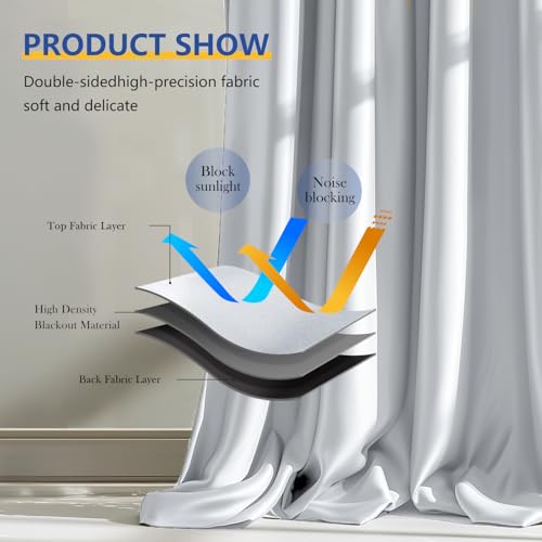 Image of Room Divider Blackout Curtain Track Curtains Wall Dividers Panels Screen for Living Rooms Bedroom Office Privacy Partition Separation, W100 x L84 Inch,1 Panel, White