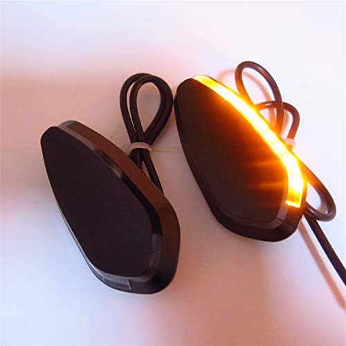 HTTMT- Black Mirror Block Off Base Plates with LED Signal Compatible with 2000-2008 R1 Yzf-R1 Yzfr1 [P/N: MT222-011A]