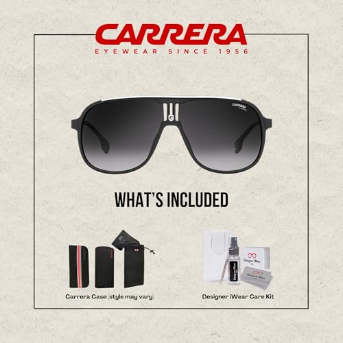 Carrera CA1007/s 0003/9O 62MM Matte Black/Dark Grey Gradient 62MM Rectangular Sunglasses for Men + BUNDLE with Designer iWear Eyewear Kit4