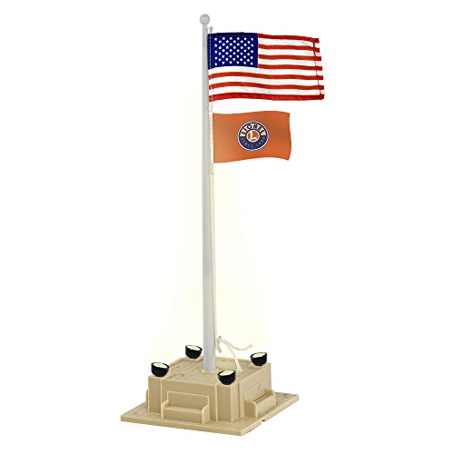 Lionel Electric O Gauge Model Train Accessories, Illuminated Flag Pole