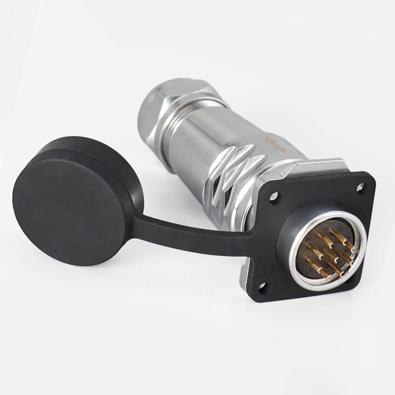 SF20 9 Pin Waterproof Plug+Socket 4-Hole Flange Aviation Circular Quick Push-Pull Industrial Metal