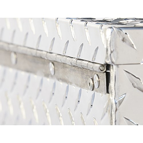 Northern Tool Tote Tool Box With Handle - Aluminum, Diamond Plate, Hasp Latch, 30In. X 12In. X 12In. Model Number 36012774 #TOP3