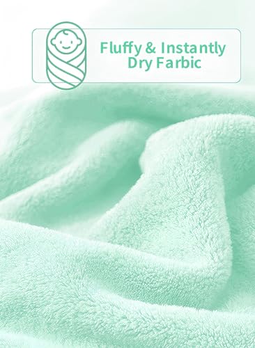 Image of Hooded Baby Towel - Premium Soft Bath Towel for Baby, Newborn,Infant - Ultra Absorbent,Natural Baby Stuff Towel, Soft Coral Velvet Coral Fleece Bath Towel for Boys and Girls (Green Elephant)