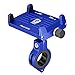 Produktbild VOANZO Fahrrad Handyhalter, Universal Bike & Motorcycle Handlebar Phone Mount, Einstellbarer Motorrad Handyhalter Fit für 3,5 '' - 6,5''Handys, Anti-Rutsch (Blau)
