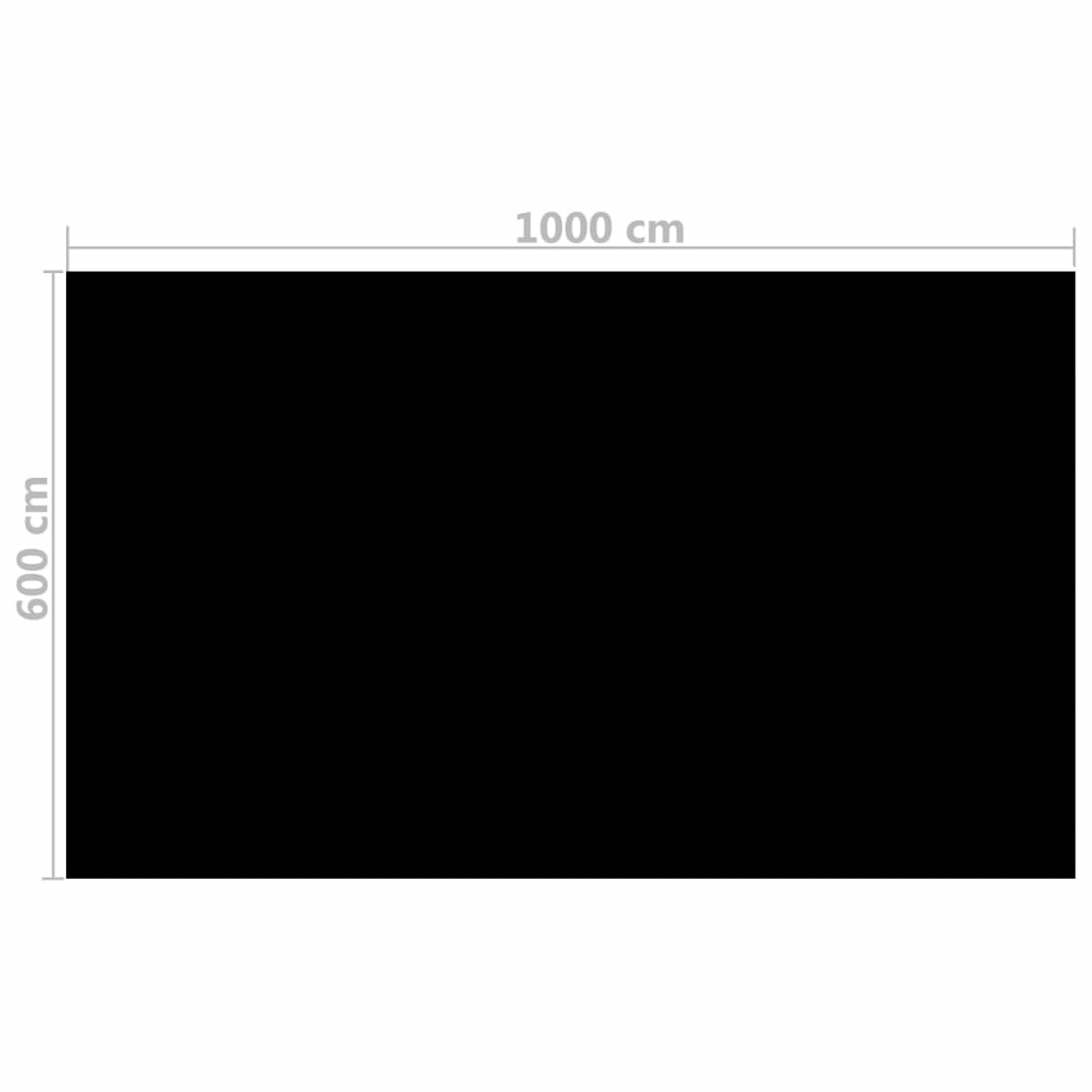 ZEYUAN Cubierta de Piscina, Accesorios Piscina, Tapa Piscina, Cubre Piscinas, Cobertor Piscina, Funda Piscina, Protector Suelo Piscina, Rectangular PE Negro 1000x600 cm