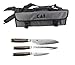 Produktbild KAI Shun Tim Mälzer Damast-Messerset | KAI Messertasche + TDM-1700 (Officemesser) + TDM-1701 (Allzweckmesser) und TDM-1702 (Santoku)