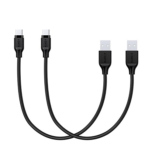 AUKEY USB C Cable Short, [2-Pack] 0.7ft 0.2m USB Type C Cable Fast