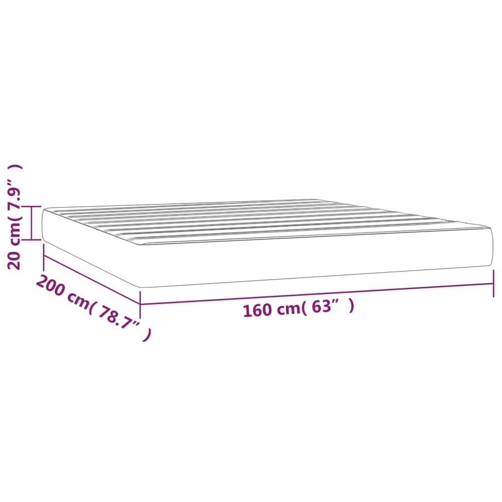 Materasso a molle insacchettate, medio, 160 x 200 x 20 cm, in ecopelle, color crema, per letto matrimoniale, con topper traspirante, ergonomico, delicato sulla schiena, adatto per chi soffre