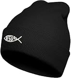 FUNCOOLCY Jesus Fish Soft Slouchy Beanie Hat,Winter Warm Knit Cuffed Skull Cap for Men Women