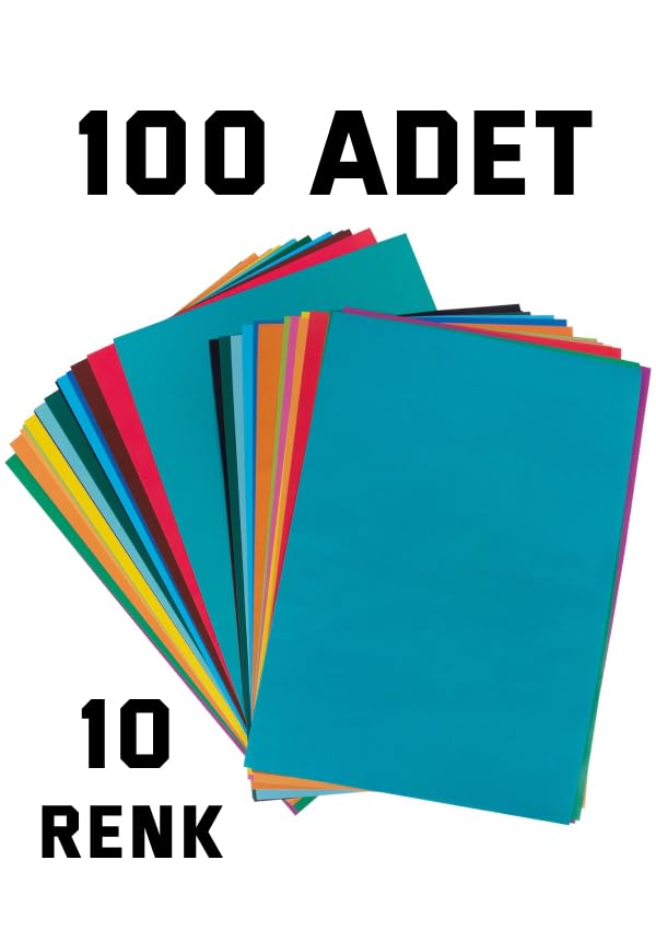 100 ADET A4 Elişi Kağıdı Karışık Renk