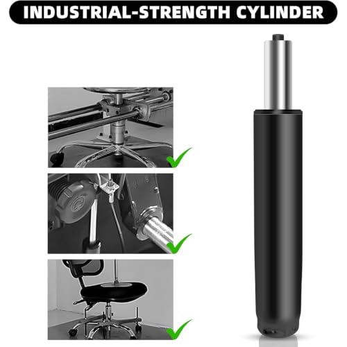 Image of Omyoffice Office Chair Gas Lift Cylinder - Replacement Parts, Universal Size, Heavy Duty Hydraulic /Pneumatic Piston, Black - Alloy Steel