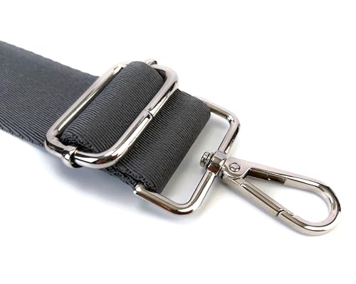 Image of Purse Strap Replacement for Crossbody Bags & Handbags | Premium Webbing with Silver Hardware Clip-On Installation Adjustable Length Comfortable Wide Guitar Style Strap